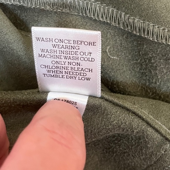 Altar’d State Faux Suede Olive Green Button Up Mini Skirt; Size S - Picture 5 of 5